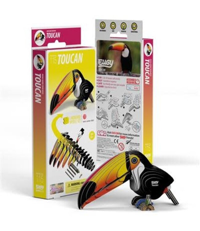 Eugy | 3D Cardboard Model Kit | Vogel | Toekan | 6+