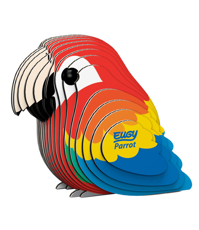 Eugy | 3D Cardboard Model Kit | Bird Life | Papegaai | 6+