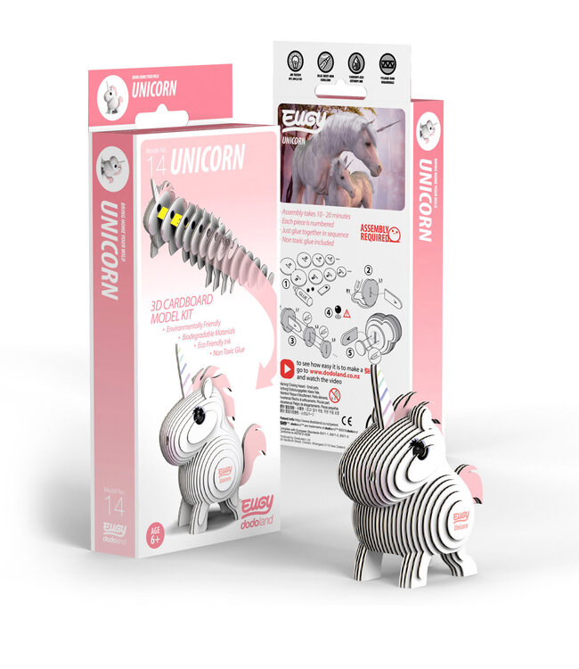 Eugy | 3D Cardboard Model Kit | Fantasy | Eenhoorn | 6+