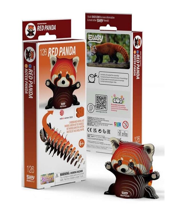 Eugy | 3D Cardboard Model Kit | Forest Life | Red Panda | 6+