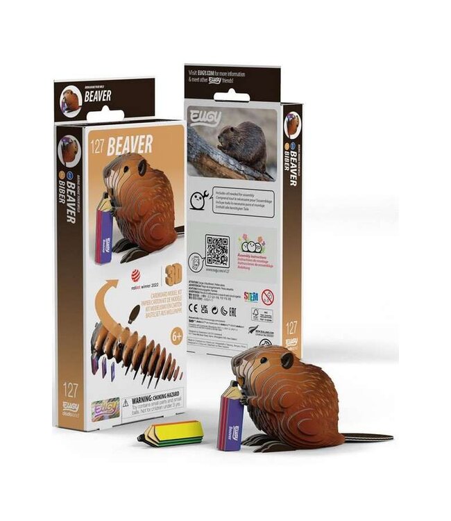 Eugy | 3D Cardboard Model Kit | Wild Life | Bever | 6+