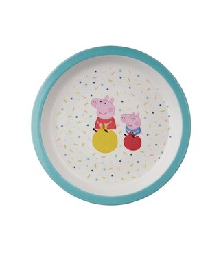 Petit Jour Petit Jour Paris | Peppa Pig | Bord Met Opstaande Rand | Blauwe rand | 18 cm | + 6 mnd