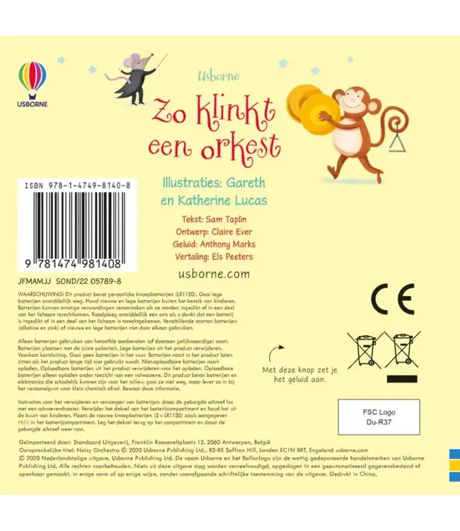 Usborne | Geluidenboek met Muziek | Zo klinkt een Orkest | 1+
