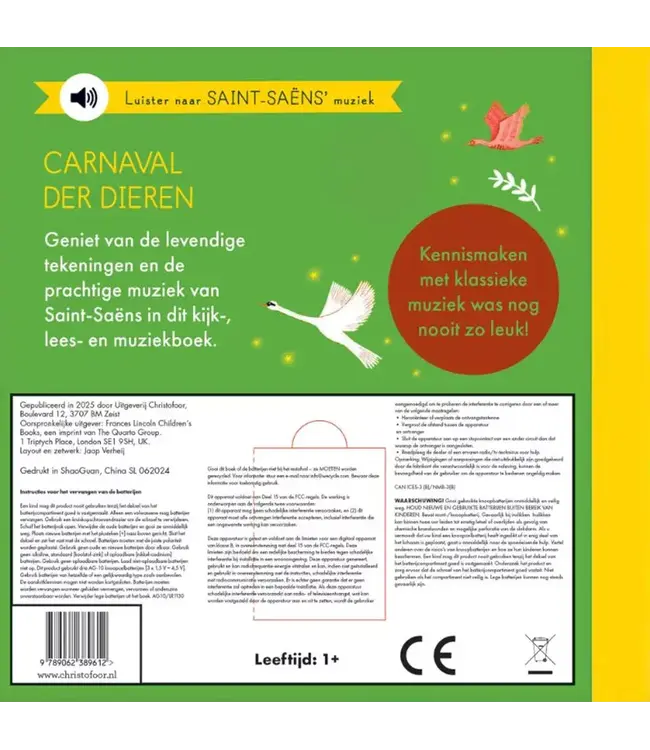 Christofoor | Geluidenboek met Muziek | Het Kleine Verhalenorkest | Carnaval der dieren | 0+