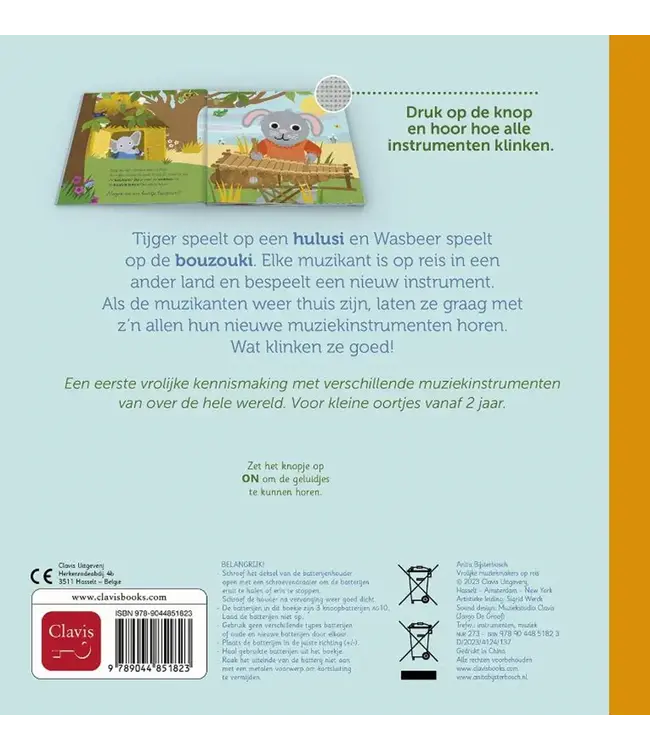 Clavis | Geluidenboek | Vrolijke Muziekmakers op Reis | 2+