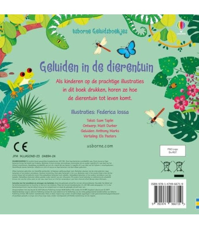 Usborne | Geluidenboek | Geluiden in de dierentuin | 1+