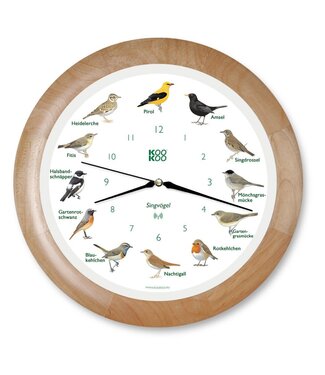 Kookoo KooKoo | Klok met Dierengeluiden | Radio Controlled | Zangvogels | Houten lijst