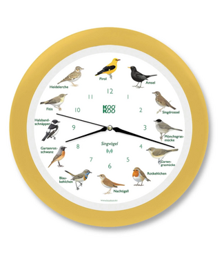 Kookoo KooKoo | Klok met Dierengeluiden | Radio Controlled | Zangvogels | Crème Gele lijst