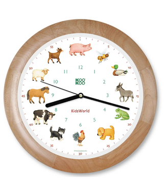 Kookoo KooKoo | Klok met Dierengeluiden | Kidsworld | Houten  lijst