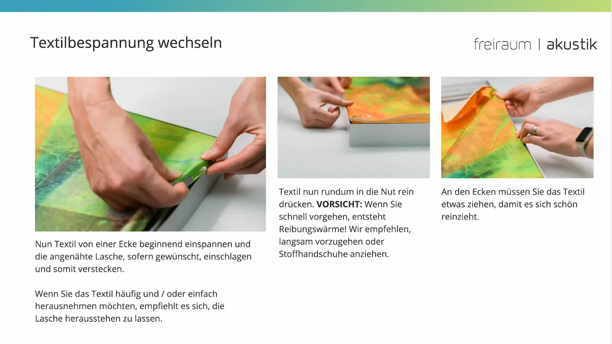 Textilbespannung wechseln