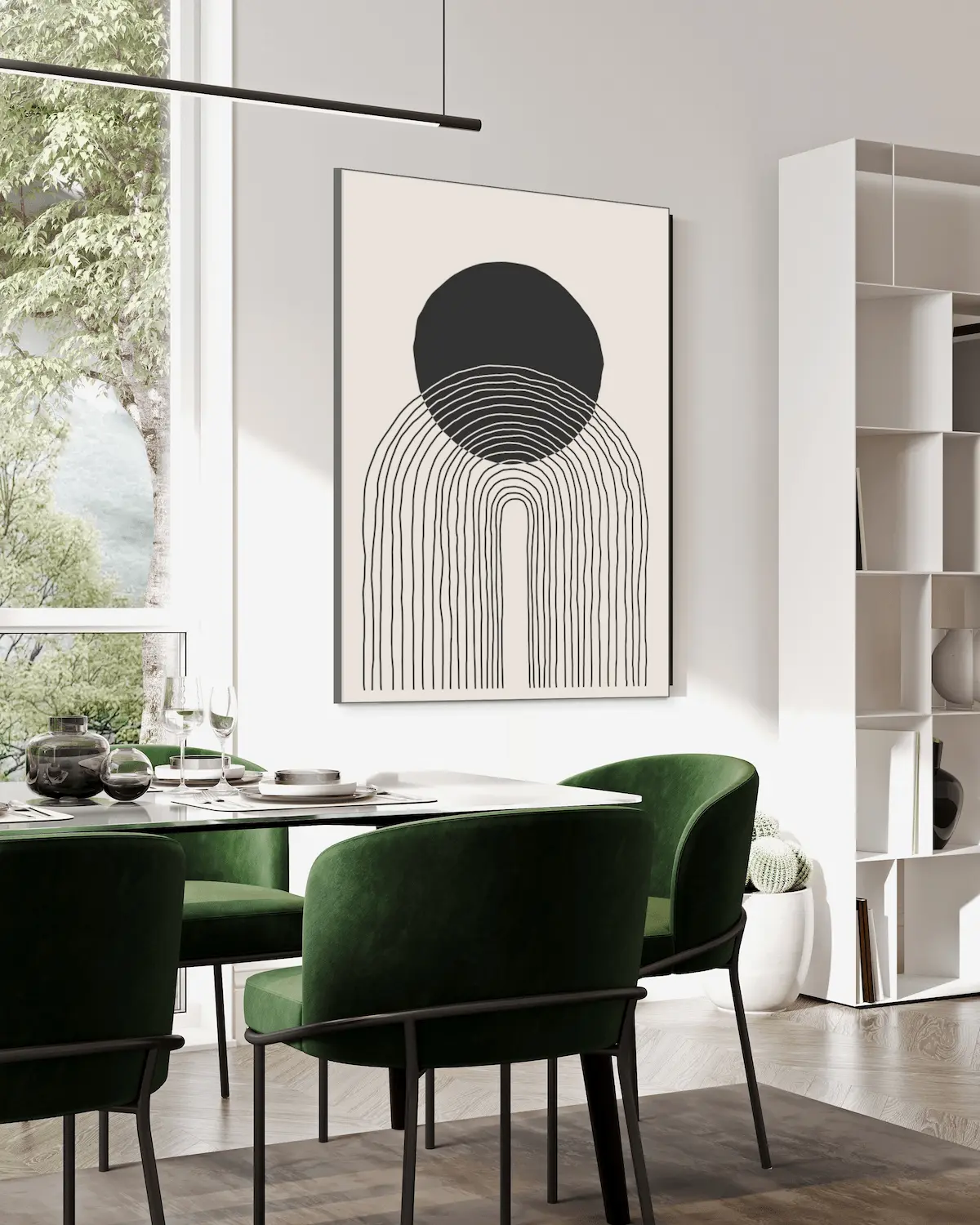 Schallschlucker Designserie Monochrom No. 2 mit schwarzem Rahmen-