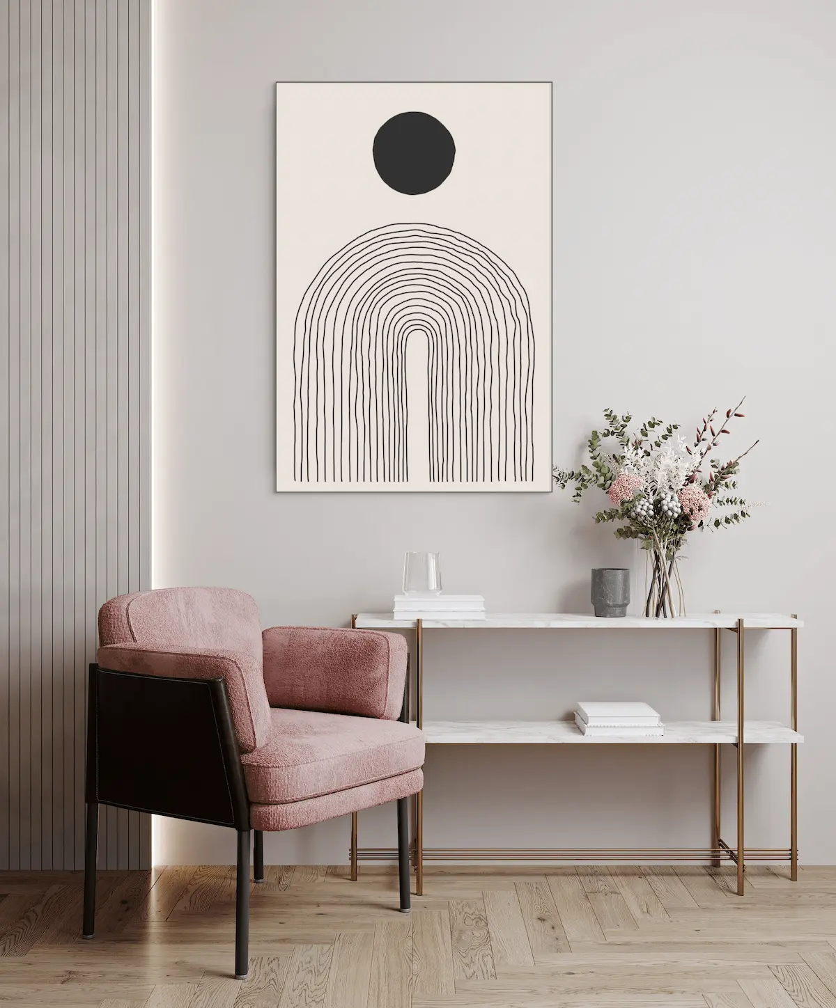 Schallschlucker Designserie Monochrom No. 3 mit schwarzem Rahmen-