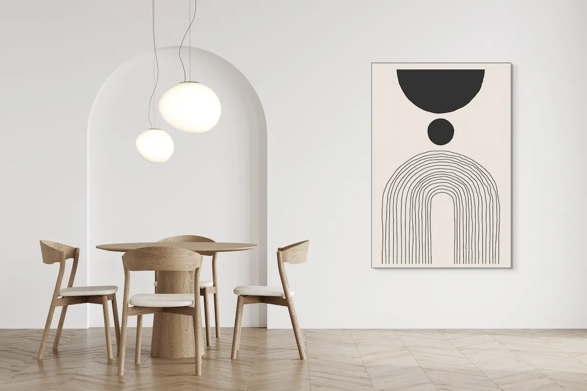 Schallschlucker Designserie Monochrom No. 4 mit schwarzem Rahmen-