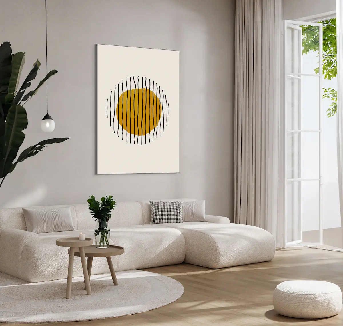 Akustikbild Designserie Art of Balance No. 1 mit schwarzem Rahmen-