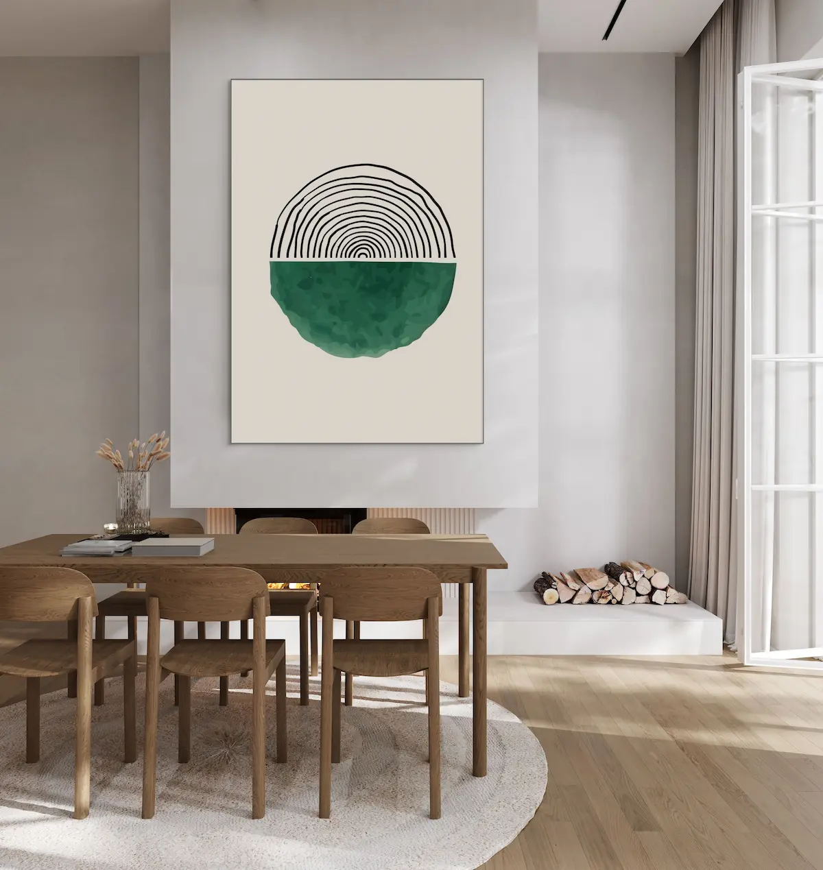 Akustikbild Designserie "Art of Balance" No. 2 mit schwarzem Rahmen-