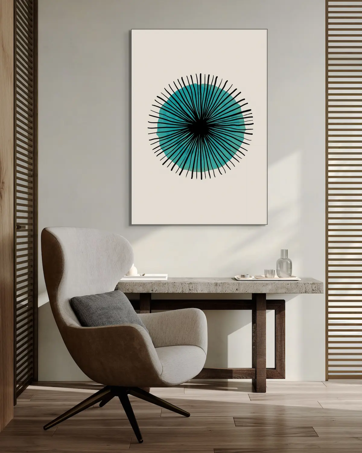 Schallschlucker Designserie Art of Balance No. 3 mit schwarzem Rahmen-