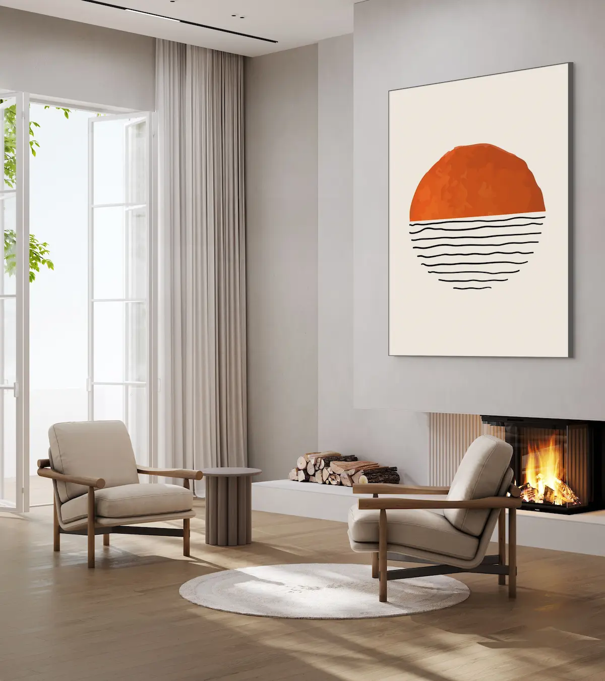 Schallschlucker Designserie Art of Balance No. 4 mit schwarzem Rahmen-