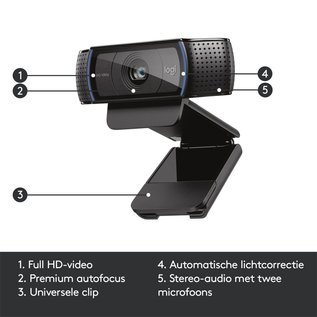 Logitech C920 HD Pro webcam 3 MP 1920 x 1080 Pixels USB 2.0 Zwart