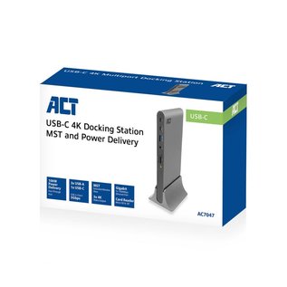 ACT AC7047 notebook dock & poortreplicator Bedraad USB 3.2 Gen 1 (3.1 Gen 1) Type-C Grijs