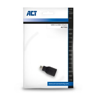 ACT AC7355 tussenstuk voor kabels USB-A USB-C Zwart