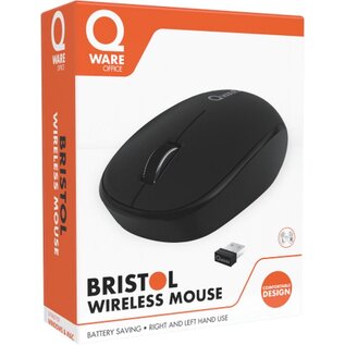 QWare QWARE Wireless Mouse Bristol Zwart