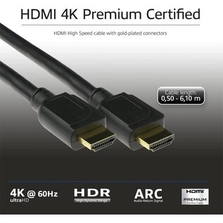 ACT AK3941 HDMI kabel 0,5 m HDMI Type A (Standaard) Zwart