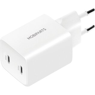 Mobiparts GaN Wall Charger Dual USB-C 35W Wit