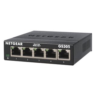 Netgear NETGEAR GS305 Unmanaged L2 Gigabit Ethernet (10/100/1000) Zwart