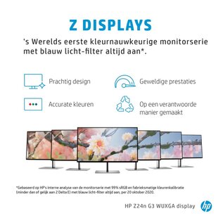 Hewlett Packard HP Z24n G3 61 cm (24") 1920 x 1200 Pixels WUXGA LED Zilver RENEWED (refurbished)