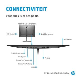 Hewlett Packard HP Z24n G3 61 cm (24") 1920 x 1200 Pixels WUXGA LED Zilver RENEWED (refurbished)