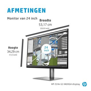 Hewlett Packard HP Z24n G3 61 cm (24") 1920 x 1200 Pixels WUXGA LED Zilver RENEWED (refurbished)