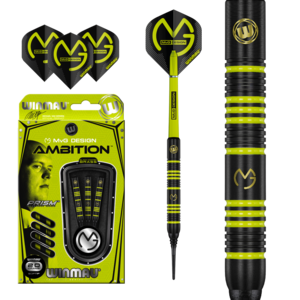 Dardos Winmau Michael van Gerwen Ambition Black Coated Brass Punta de Plástico