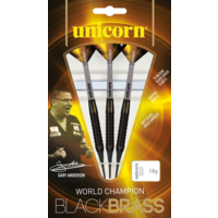 Dardos Unicorn Gary Anderson World Champion Black Brass Punta de Plástico