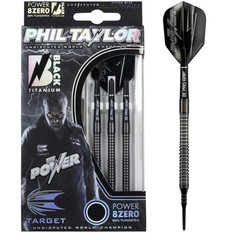 Dardos Phil Taylor Power 8ZERO Black Titanium S1 Punta de Plástico