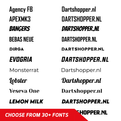 Dartshopper Impresión de Cañas con texto - Medium (10 juegos)