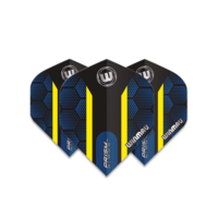 Plumas Winmau Prism Alpha Extra Thick Blue & Yellow Stripe