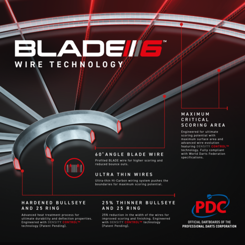 Winmau Winmau Blade 6 Triple Core PDC Dartboard - Diana Profesional