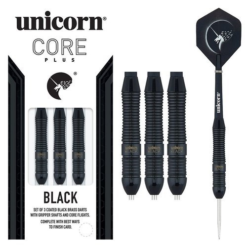 Dardos Unicorn Core Plus Win Shape 1 Brass - Black Punta de Acero Unicorn Dardos Unicorn Core Plus Win Shape 1 Brass - Black Punta de Acero