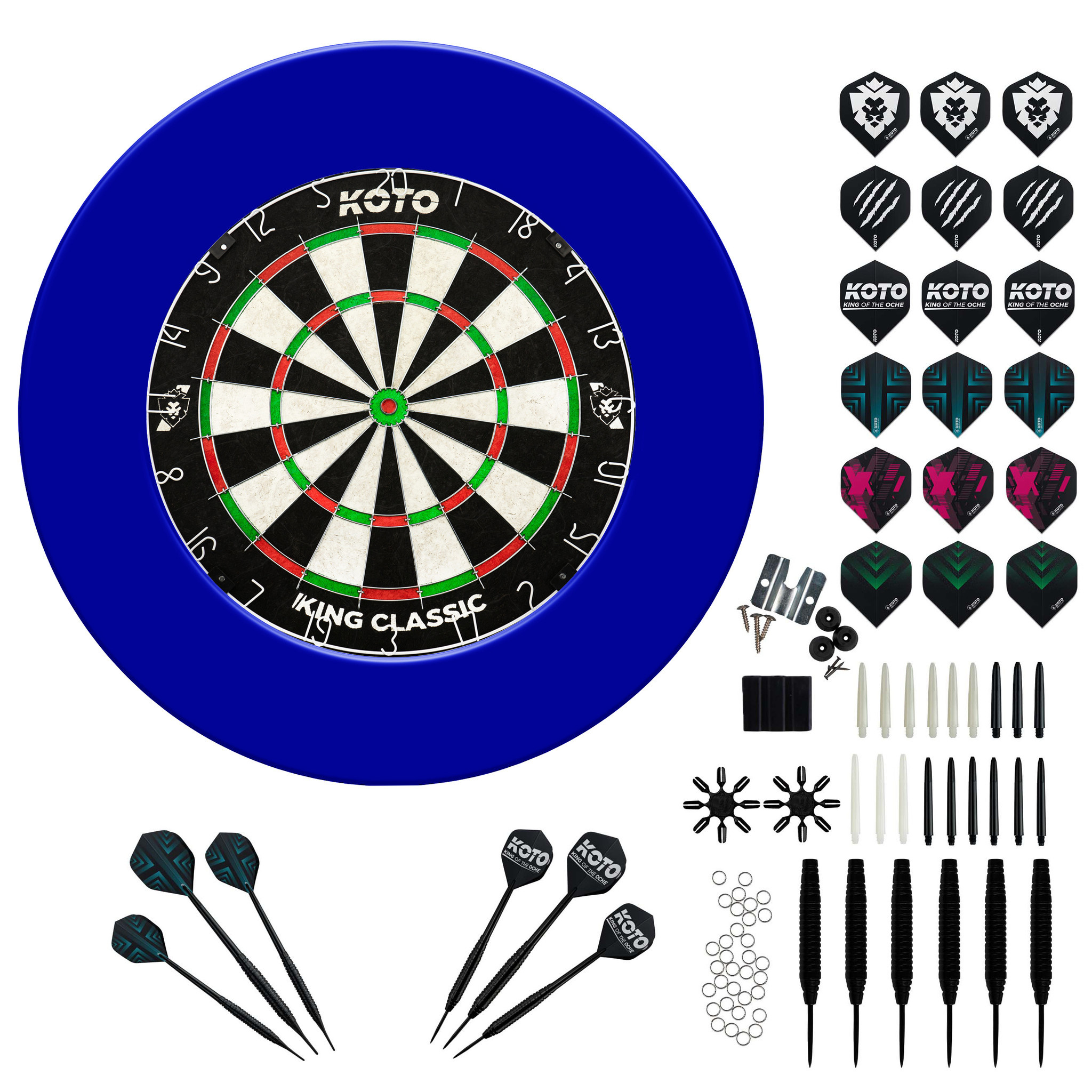 Jeu De Fléchettes KOTO King Classic Academy - Cible Professionnelle Avec Bullseye & Accessoires