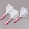 CUESOUL Plumas Cuesoul - ROST T19 Integrated Dart Flights - Big Wing - Clear Pink