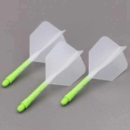 CUESOUL Plumas Cuesoul - ROST T19 Integrated Dart Flights - Big Wing - Clear Lime