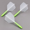 CUESOUL Plumas Cuesoul - ROST T19 Integrated Dart Flights - Big Wing - Clear Lime
