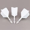 CUESOUL Plumas Cuesoul - ROST T19 Integrated Dart Flights - Big Wing - White Clear