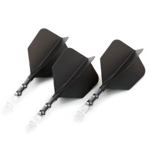 Plumas Cuesoul - ROST T19 Integrated Dart Flights - Big Wing - Black Clear