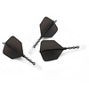 CUESOUL Plumas Cuesoul - ROST T19 Integrated Dart Flights - Big Wing - Black Clear