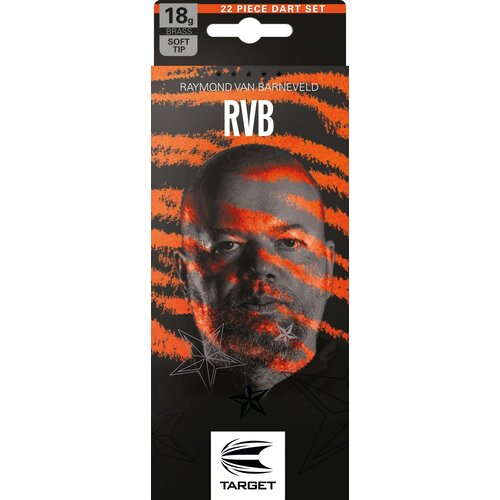 Target Dardos Target Raymond van Barneveld RVB Brass Conjunto 22 Piezas Punta de Plástico