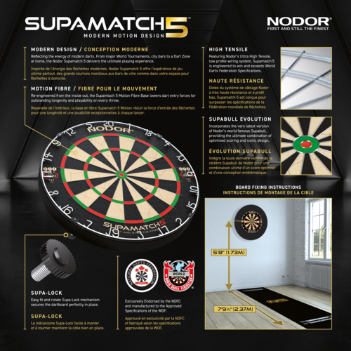 Nodor Nodor Supamatch 5 Dartboard - Diana Profesional