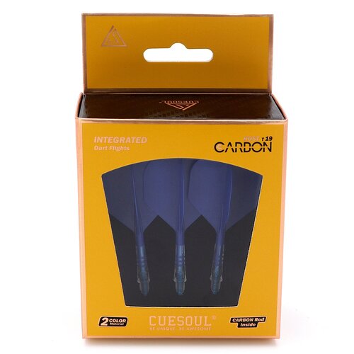 CUESOUL Plumas Cuesoul ROST T19 Integrated Dart Flights Big Standard Wing Carbon Blue