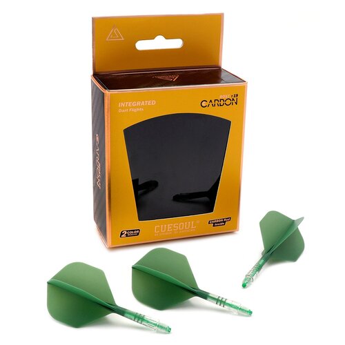 CUESOUL Plumas Cuesoul ROST T19 Integrated Dart Flights Small Standard Wing Carbon Green