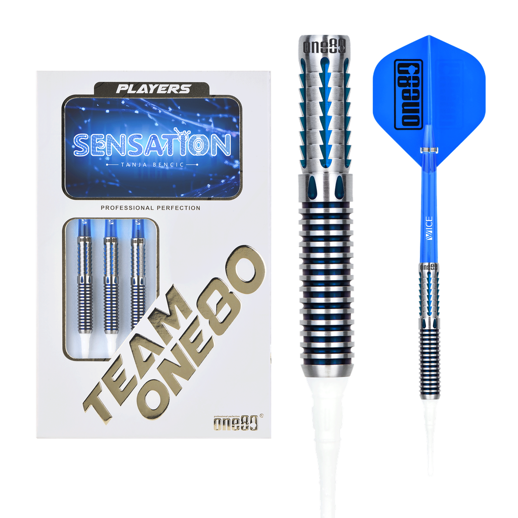 Dardos ONE80 Tanja Bencic Sensation Blue 90 Punta de Plástico